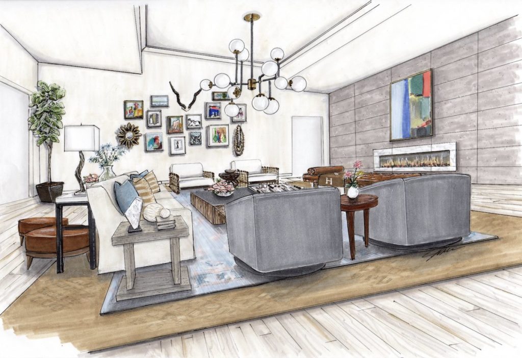Anne Buresh Interiors Upper Family Room Design Concept